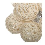 Guirlande d�corative et lumineuse 10 boules led en rotin d 6 cm et l 165 cm