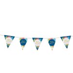 Guirlande a fanions anniversaire tropical 6m bleu