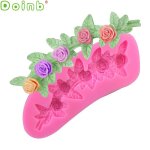 Guirlande de fleurs avec rubans, moule a fondant en silicone, outils de dcoration de gteaux, moule ...