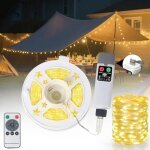 Guirlandes led usb 30m blanc chaud - eclairage mural tente camping f�te ext�rieur.