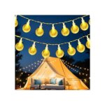 Guirlande lumineuse 6 m 40 led boules de cristal blanc chaud, etanche ip65, avec minuteur, pour d�coration ...