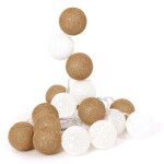 Guirlande lumineuse boules color�es 20 led 3, 45 m blanc. or