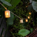 Guirlande lumineuse d'ext�rieur c�ble en jute l8m marron