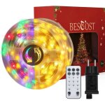 Guirlande lumineuse - underscore - 50m - 500 led - blanc chaud & multicolore - t�l�commande 11 modes. ...