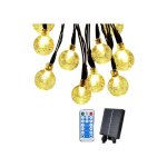 Guirlande lumineuse solaire 10m 65 boules led 8 modes etanche ip65 pour jardin balcon terrasse d�coration ...
