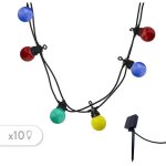 Guirlande solaire 10 globes party guinguette solar multicolore plastique 5. 7 m