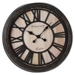 H&s collection horloge murale chiffres romains london noir et naturel