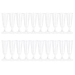 H7ea ? lot de 20 fltes a champagne jetables en plastique, verres a vin, gobelets transparents, matire ...