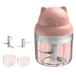 Hachoir a ail electrique avec double tasse, 250 + 100ml, hachoir a ail, pour l'ail, les fruits, les oignons ...