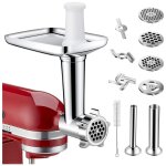 Hachoir à viande en métal avec poussoir à saucisses, accessoire pour support de centre commercial kitchenaid ... Hachoir à viande en métal avec poussoir à saucisses, accessoire pour support de centre commercial kitchenaid ...