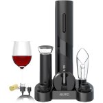 Hamiltion - ouvre bouteille electrique tire bouchon screwpull automatique, rechargeable (set avec base) ...
