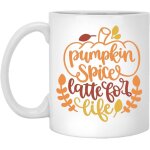 Happy halloween pumpkin spice latte for life gift coffee mug white 11oz
