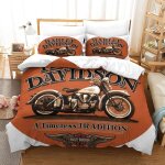 Harley davidson parure de lit imprim�e en d pi�ces housse de couette en polycoton douce et confortable ...