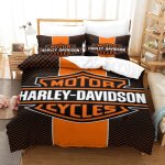 Harley davidson parure de lit imprim�e en d pi�ces housse de couette en polycoton douce et confortable ...