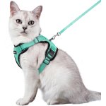 Harnais chat anti evasion avec laisse vert m, harnais chaton petit chien r�glable, collier harnais et ...