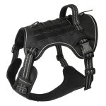 Harnais chien anti - traction r�glable solide respirant avec poign�e contr�le s�curit� - noir taille ...
