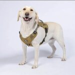 Harnais chien respirant r�glable r�fl�chissant anti - traction tactique avec poign�e contr�le s�curit� ...