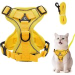 Harnais de poitrine, réglable, souple, anti - fugue, avec laisse, pour chat, chien, chiot (jaune, taille ... Harnais de poitrine, réglable, souple, anti - fugue, avec laisse, pour chat, chien, chiot (jaune, taille ...