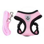 Harnais réglable pour chien et chat, gilet avec laisse en plomb pour chiot, collier en maille de polyester ... Harnais réglable pour chien et chat, gilet avec laisse en plomb pour chiot, collier en maille de polyester ...