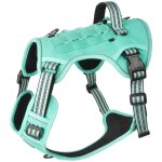 Harnais tactique pour chien, anti - traction r�glable solide respirant avec poign�e contr�le - turquoise ...