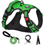 Harnais veste et longe gros chien qui tire anti fugue, couleur vert taille arnet pour chien le cou 43 ...