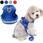 Harnais veste pour petit chien réglable réfléchissant en velours côtelé harnais et laisse anti traction ... Harnais veste pour petit chien réglable réfléchissant en velours côtelé harnais et laisse anti traction ...