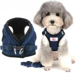 Harnais veste pour petit chien réglable réfléchissant en velours côtelé harnais et laisse anti traction ... Harnais veste pour petit chien réglable réfléchissant en velours côtelé harnais et laisse anti traction ...