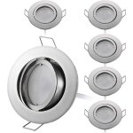 Hcfei lot de 6 spot led encastrable complete alu bross� lumi�re 220v blanc neutre 4000k 5w eq. 50w, percage ...