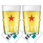 Heineken silver, 2 verres a bi�re 50 / 56 cl, officiel et neuf