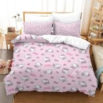 Hello kitty housse de couette enfant de pink d imprim�� parure de lit housses de couettes en microfibre ...