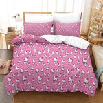 Hello kitty housse de couette fille avec taies d'oreillers parure de lit housses de couettes pink microfibre ...