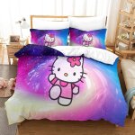 Hello kitty housse de couette d imprim�� pink parure de lit microfibre fermeture ��clair, housses de ...