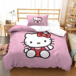 Hello kitty housse de couette parure de lit de housses de couettes pink parure de couette d microfibre ...