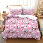Hello kitty housse de couette d pink imprim�� dessin de lit microfibre, parure de lit housses de couettes ...