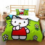 Hello kitty housse de couette, d pink parure de lit housses de couettes microfibre avec fermeture ��clair ...