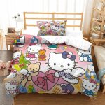 Hello kitty housse de couette, d pink parure de lit housses de couettes microfibre avec fermeture ��clair ...