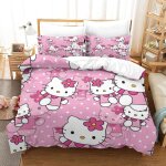 Hello kitty housse de couette, d pink parure de lit housses de couettes microfibre avec fermeture ��clair ...