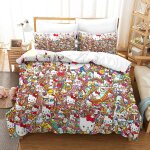 Hello kitty housse de couette, d pink parure de lit housses de couettes microfibre avec fermeture ��clair ...