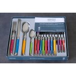 Heritage mnagre 24 pices multicolore set de couverts de table acier inox et abs pour 6 personnes prsentati ...