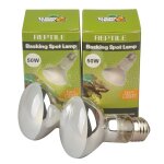 Herp - ampoule chauffante pour spot de reptile, lot de 2, 25w, 50w, 75w, 100w - type 120v 75w