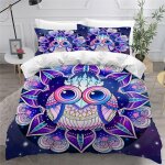 Hibou color�� housse de couette x imprim�� d animaux de dessin anim�� parure de lit personnes ado fille ...