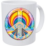 Hippie signe paix pendentif hippie bijoux verre cabochon art tasse 1 tasse a café Hippie signe paix pendentif hippie bijoux verre cabochon art tasse 1 tasse a café
