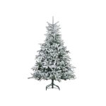 Homcom sapin de no�l 180 cm, avec neige artificielle, ignifuge, montage et d�montage rapides, base m�tallique ...