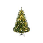 Homcom sapin de no�l artificiel, d�corations incluses 95 cm x 95 cm x 150 cm, vert