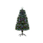Homcom sapin de no�l artificiel, lumi�res led, pointe en forme d'�toile, 66 cm x 66 cm x 120 cm, vert ...