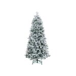 Homcom sapin de no�l artificiel, neige artificielle et pommes de pin, r�aliste, ignifuge, pied m�tallique, ...