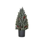 Homcom sapin de no�l artificiel sapin de no�l de table 170 branches motif neige mat�riau pe pvc Ø27 ...