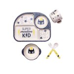 Homme chauve - souris - assiette'alimentation en fibre de bambou pour bb, ensemble de vaisselle pour ...