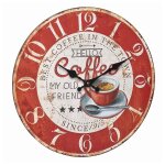 Horloge murale analogique en mdf, design vintage, caf�, tfa 60. 3045. 12