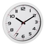 Horloge murale analogique silencieuse, avec couvercle en verre, grands chiffres, blanc, tfa 60. 3050. ...